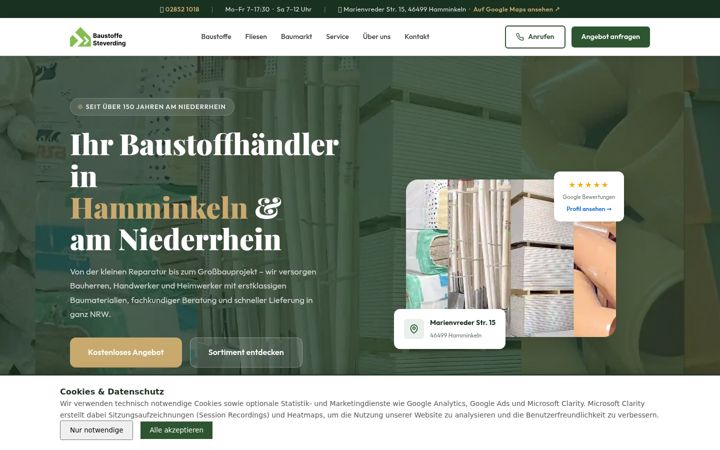 Screenshot of baustoffe-steverding.de