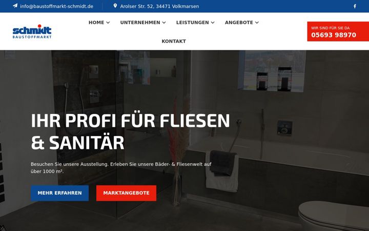 Screenshot of baustoffmarkt-schmidt.de