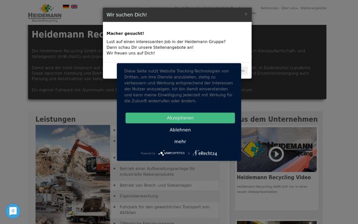 Screenshot of baustoffrecycling-nord.de