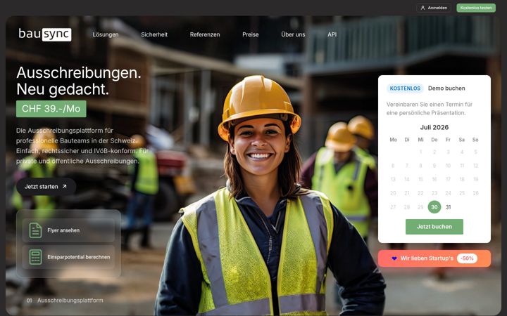 Screenshot of bausync.ch
