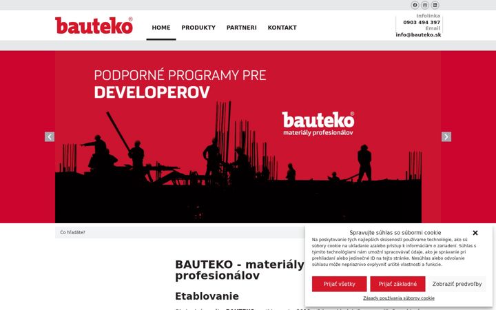 Screenshot von bauteko.sk