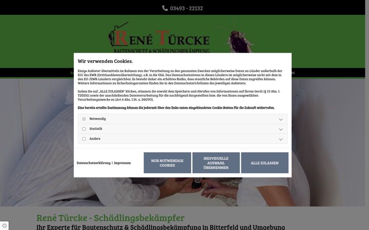 Screenshot of bautenschutz-tuercke.de