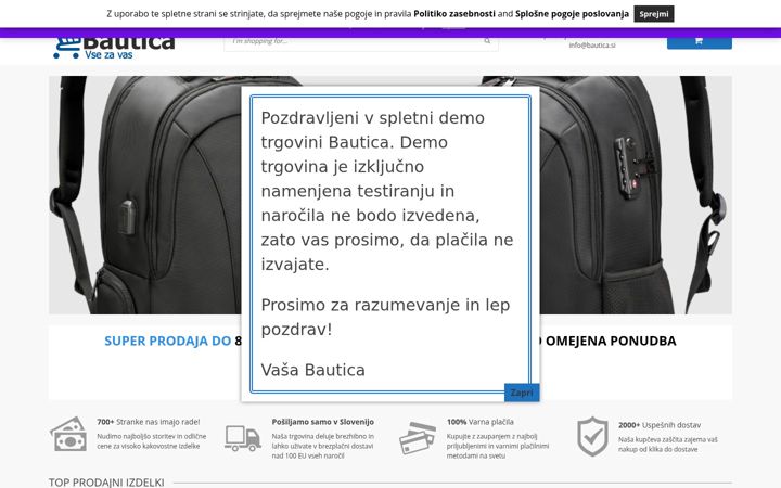 Screenshot of bautica.si