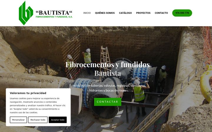 Screenshot of bautistafibrocementos.com