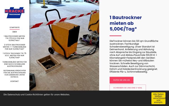 Screenshot of bautrockner-delmenhorst.net