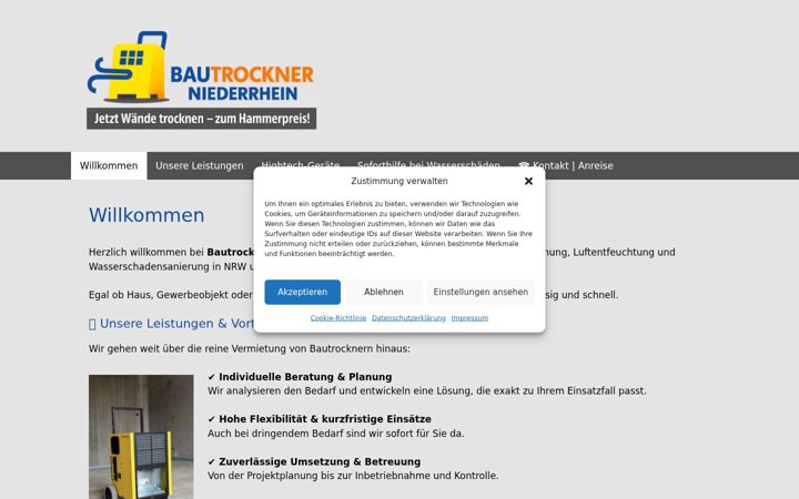 Screenshot of bautrockner-niederrhein.de