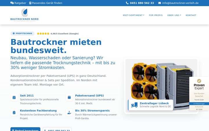 Screenshot of bautrockner-verleih.de
