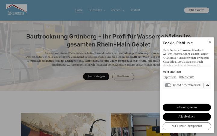 Ekrano kopija bautrocknung-gruenberg.de
