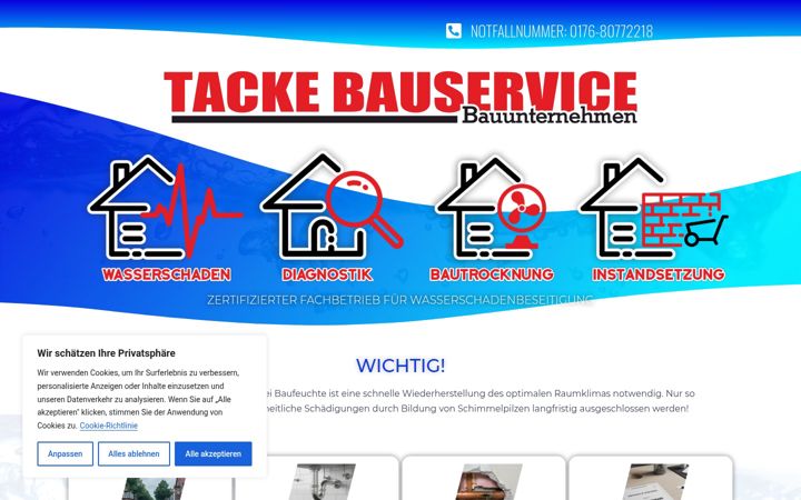 Ekrano kopija bautrocknung-hameln.de