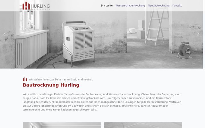 Ekrano kopija bautrocknung-hurling.de