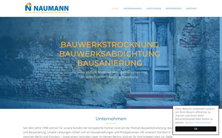 Captură de ecran a bautrocknung-naumann.de