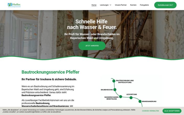 Screenshot of bautrocknungsservice-pfeffer.de