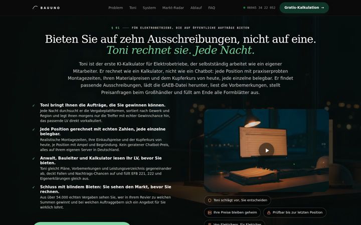 Screenshot of bauuno.de