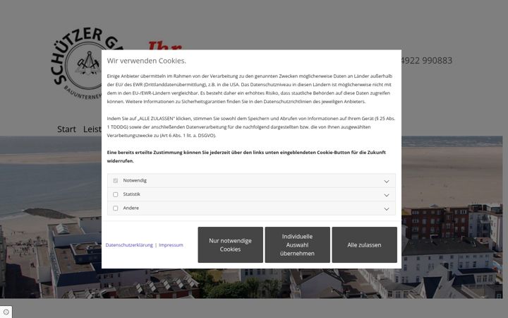 Screenshot of bauunternehmen-borkum.de