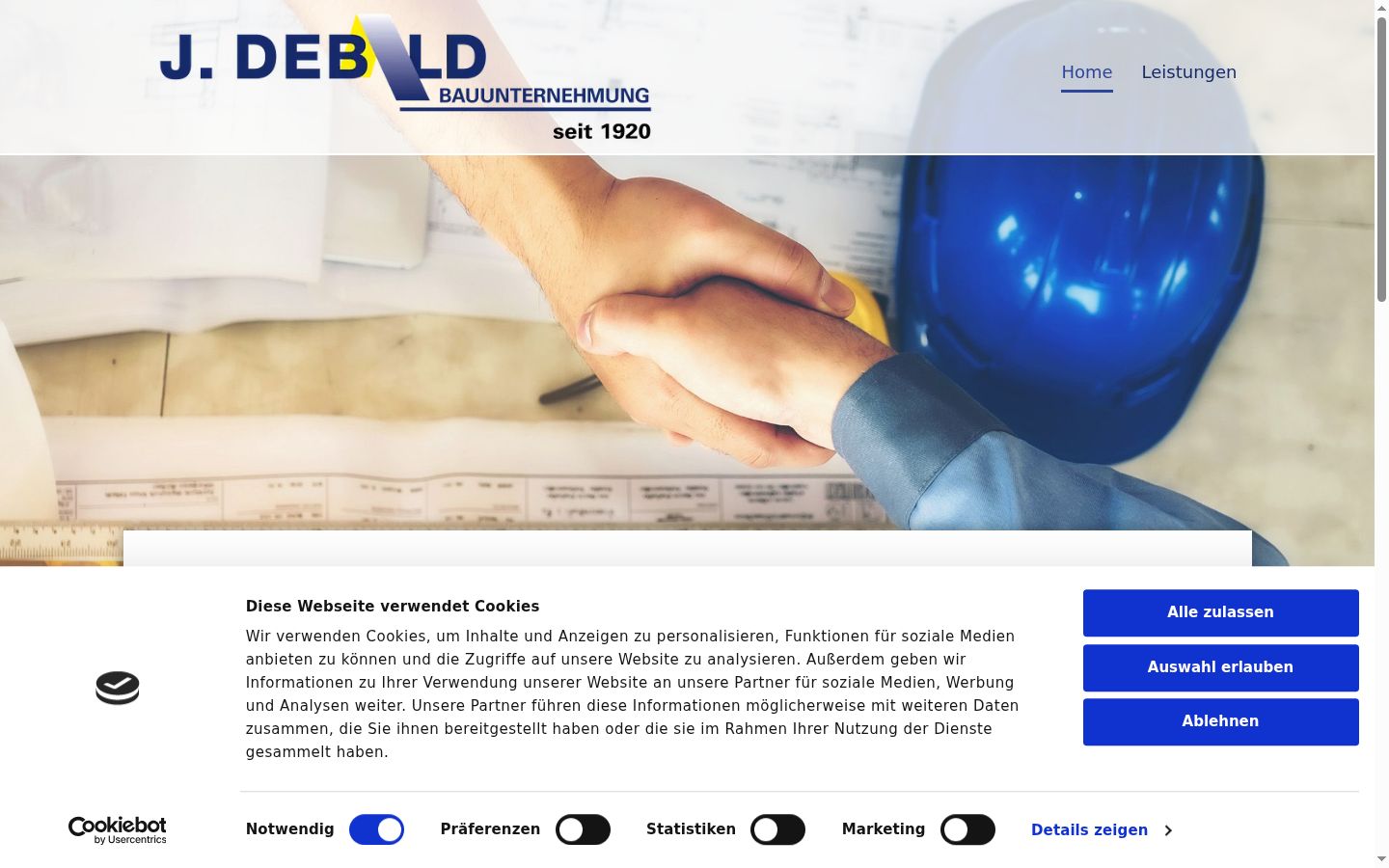 Screenshot del banner di consenso mostrato prima di qualsiasi interazione