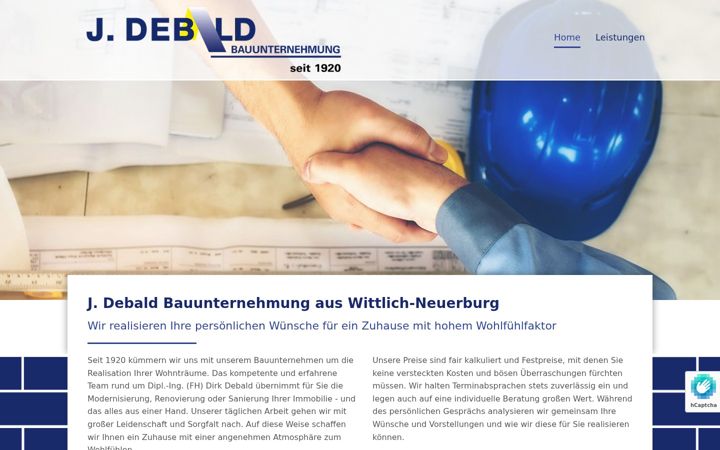 Screenshot of bauunternehmen-debald.de