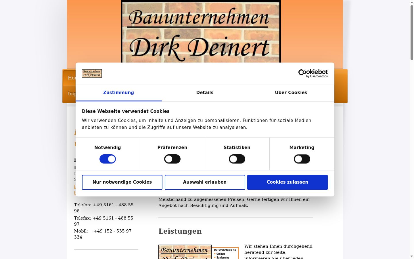 Screenshot del banner di consenso mostrato prima di qualsiasi interazione