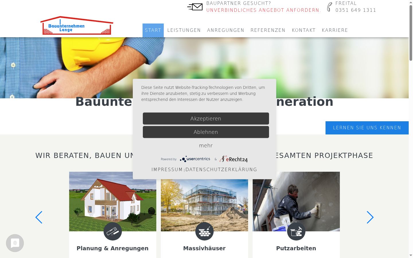 Screenshot del banner di consenso mostrato prima di qualsiasi interazione