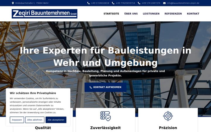 Screenshot of bauunternehmen-zeqiri.de