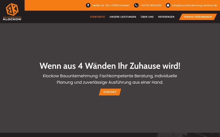 Screenshot of bauunternehmung-klockow.de