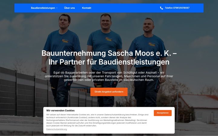 Screenshot of bauunternehmung-moos.de