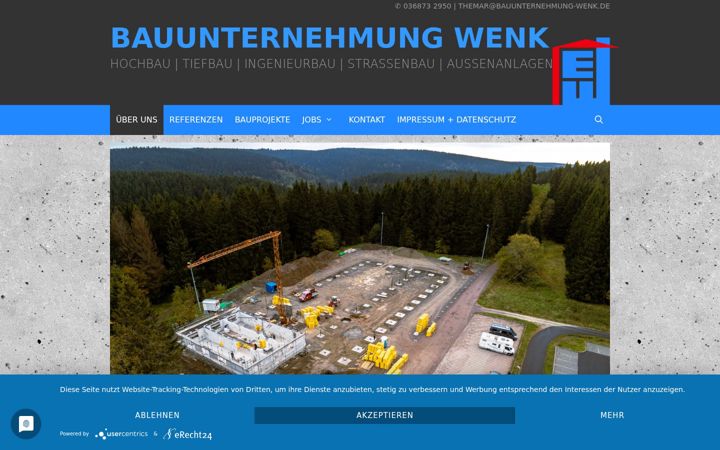 Ekrānuzņēmums no bauunternehmung-wenk.de