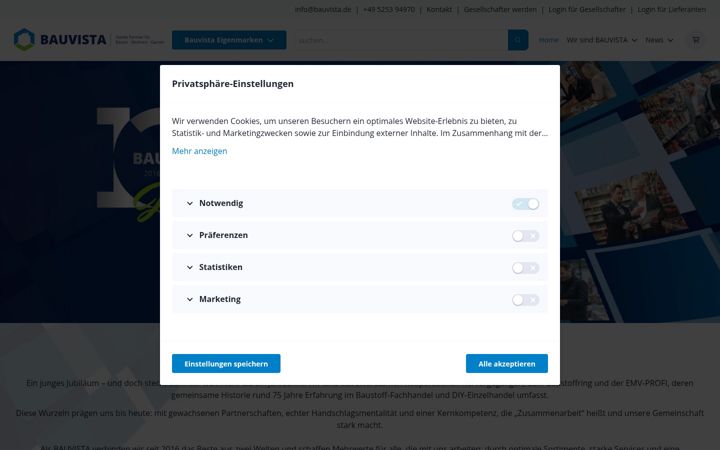 Screenshot of bauvista-professional.de