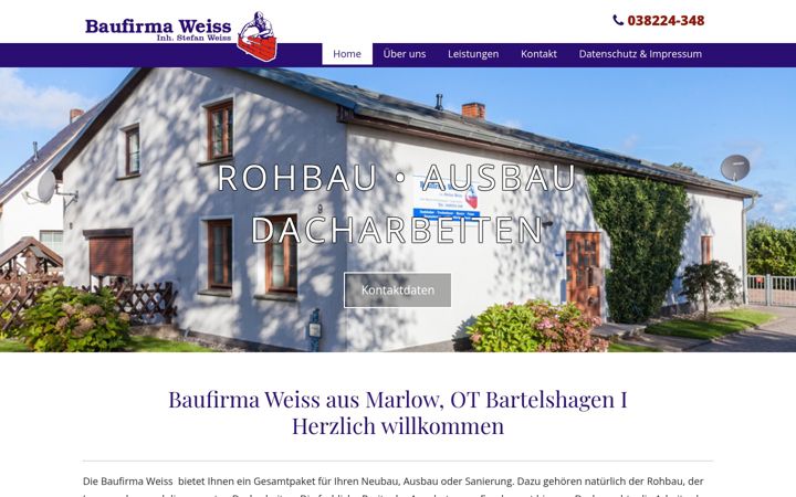 Screenshot of bauweiss.de