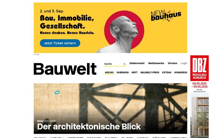 Screenshot of bauwelt.de