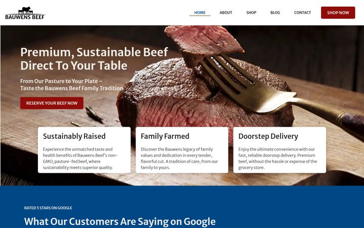 Screenshot of bauwensbeef.com