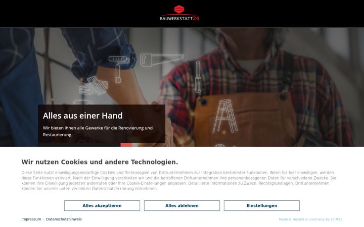 Screenshot of bauwerkstatt24.de