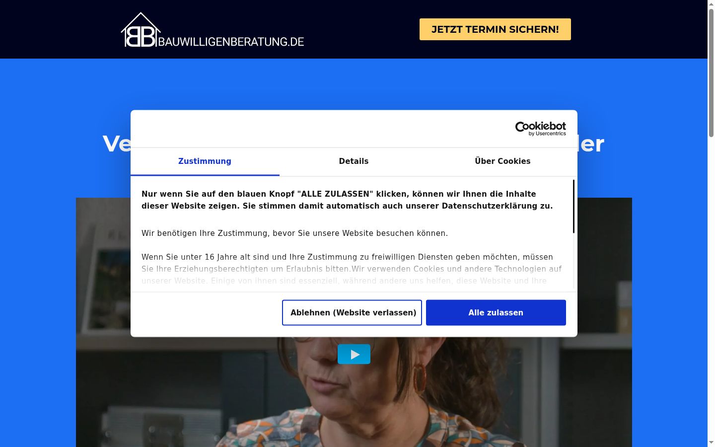 Screenshot tal-banner tal-kunsens muri qabel kwalunkwe interazzjoni