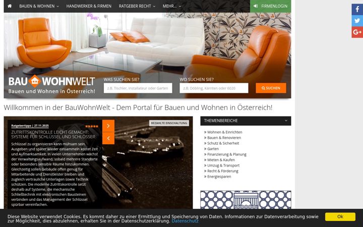 Screenshot of bauwohnwelt.at