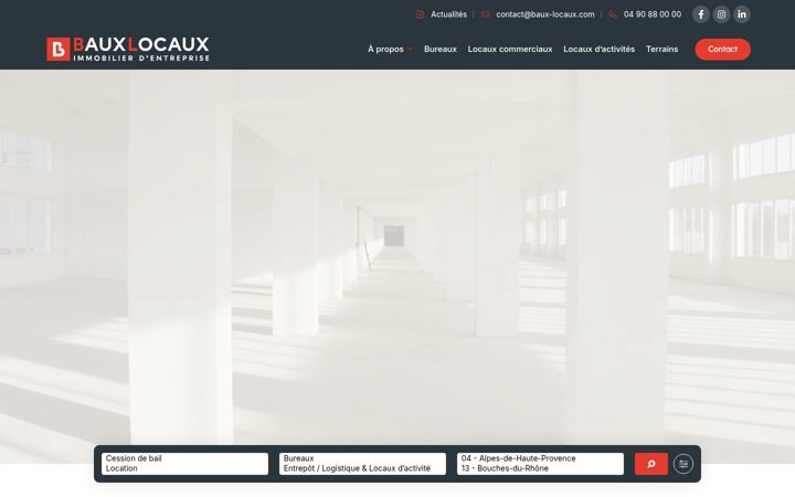 Screenshot of baux-locaux-immobilier.com