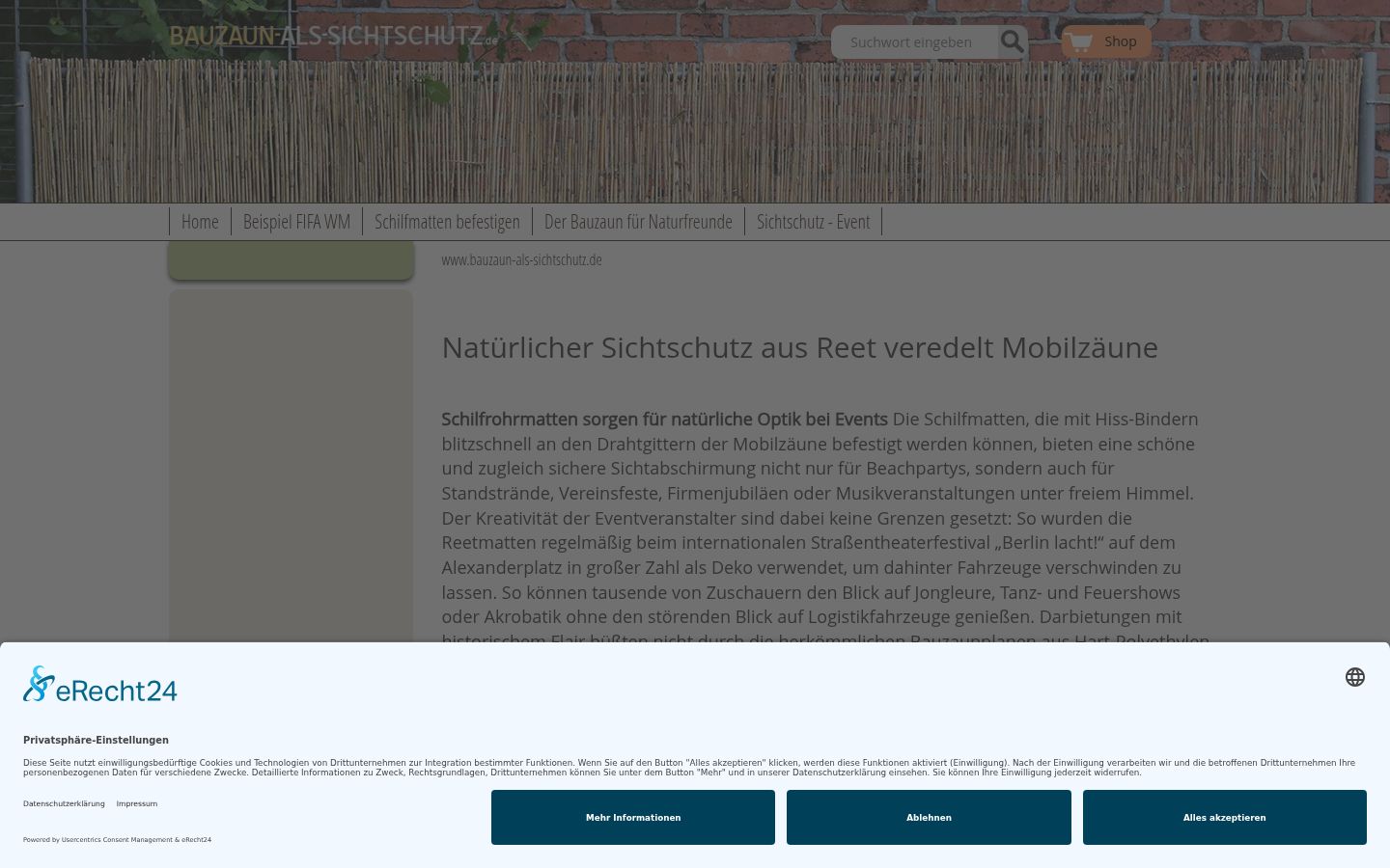 Screenshot of the consent banner shown before any interaction