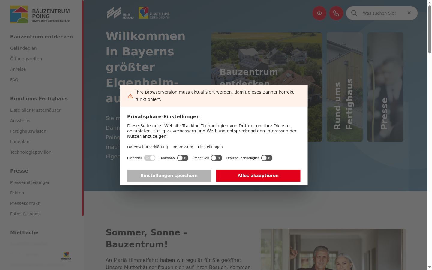 Screenshot of the consent banner shown before any interaction