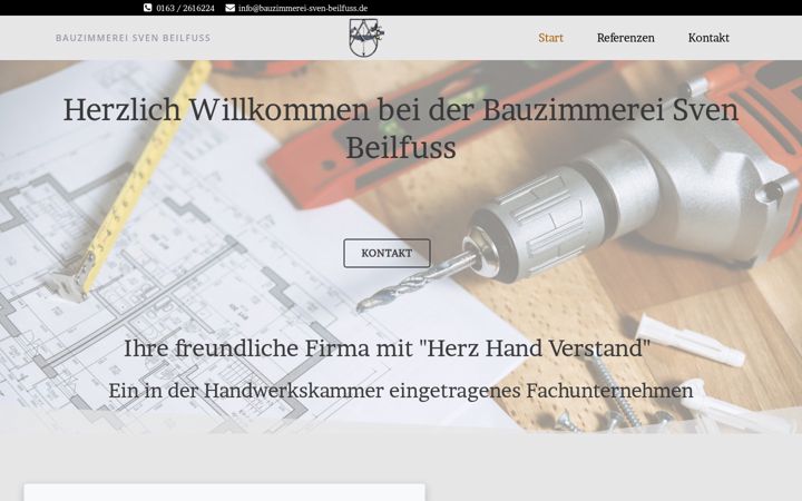 Screenshot of bauzimmerei-sven-beilfuss.de