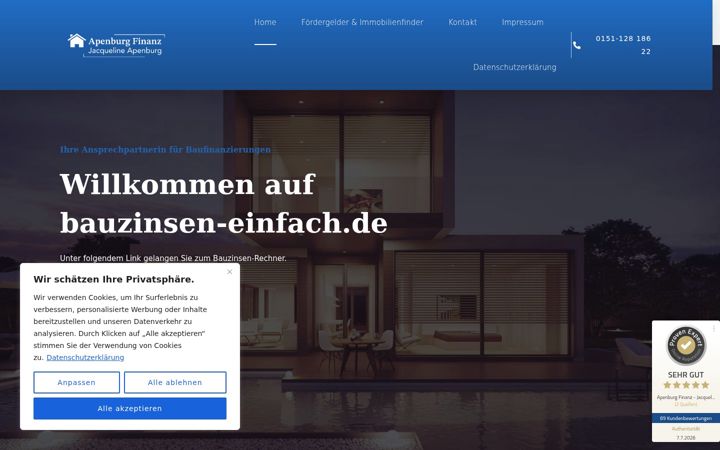 Screenshot of bauzinsen-einfach.de