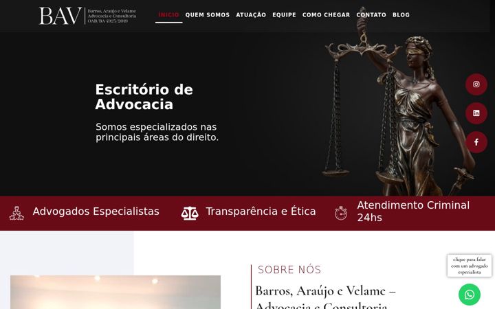Screenshot of bavadvocacia.com.br