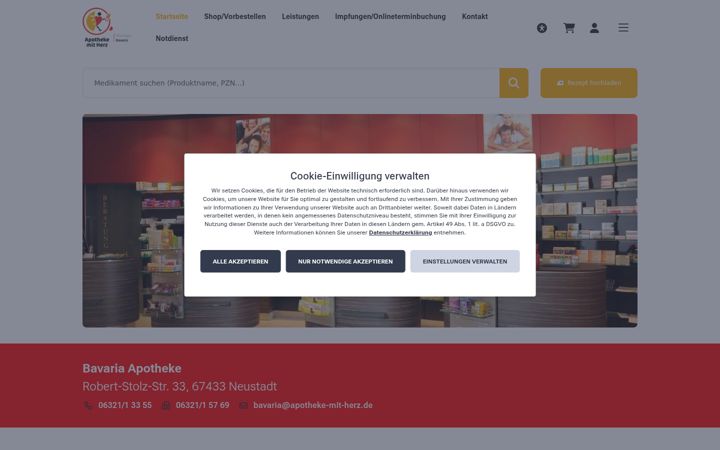 Screenshot of bavaria-apotheke-neustadt.com