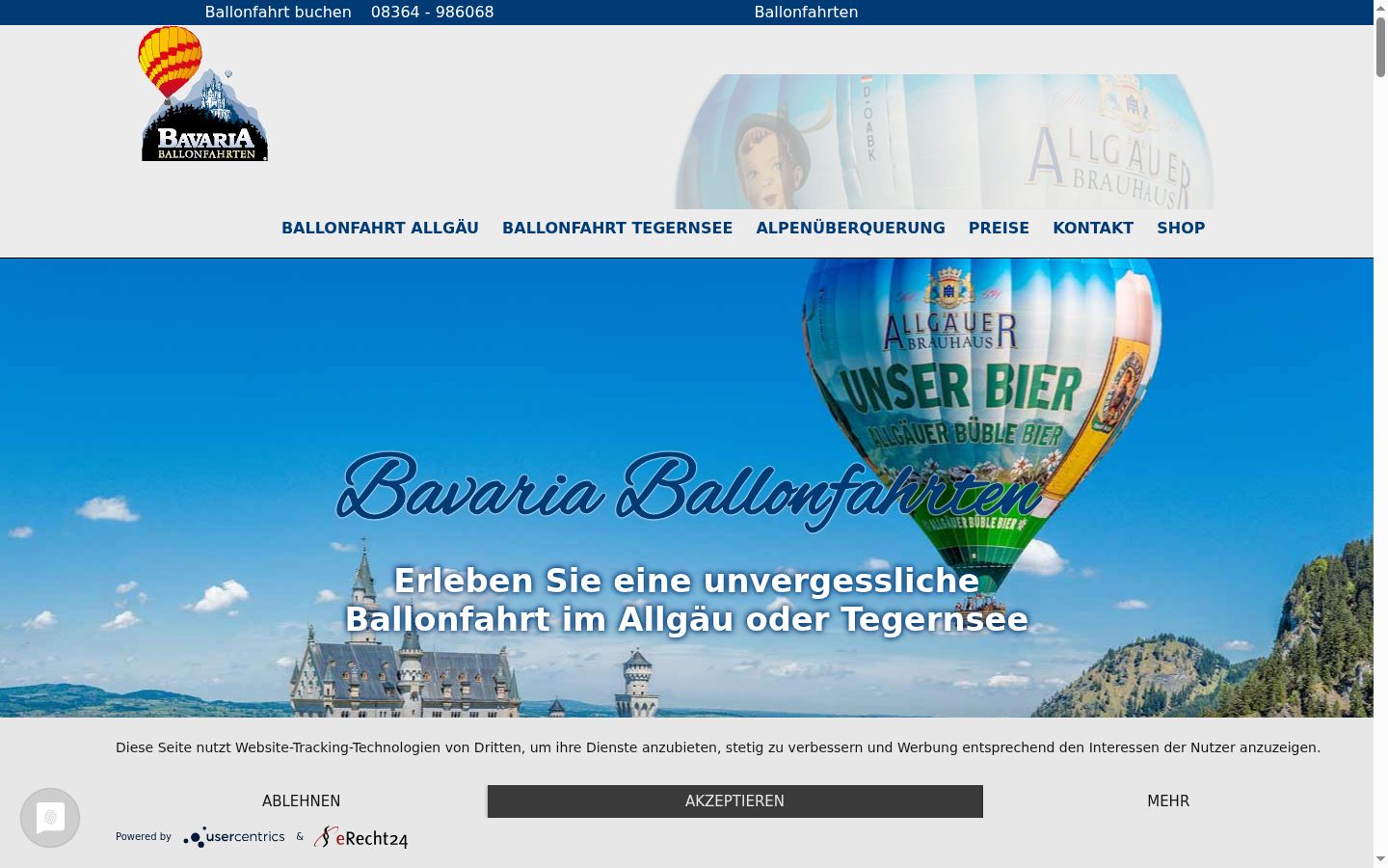 Screenshot del banner di consenso mostrato prima di qualsiasi interazione