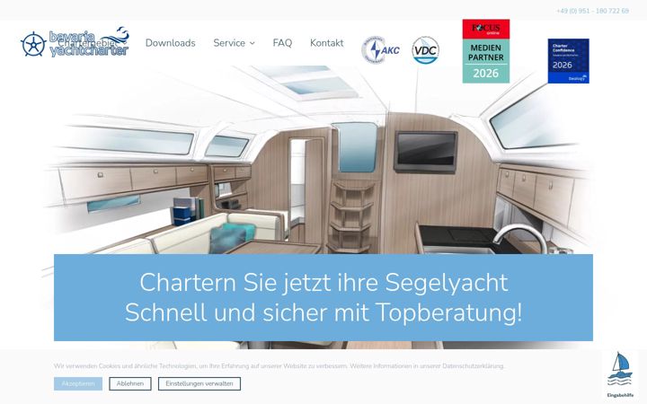 Screenshot of bavaria-yacht-charter.de