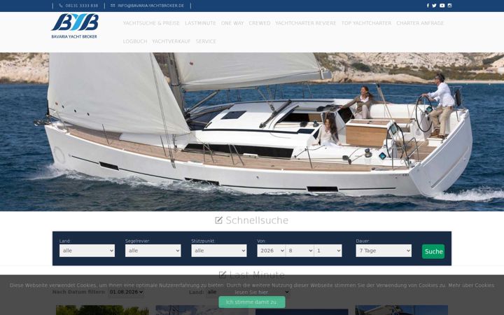 Screenshot of bavaria-yachtbroker.de