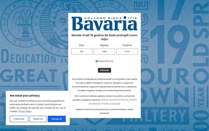 Screenshot of bavariacasti.ba