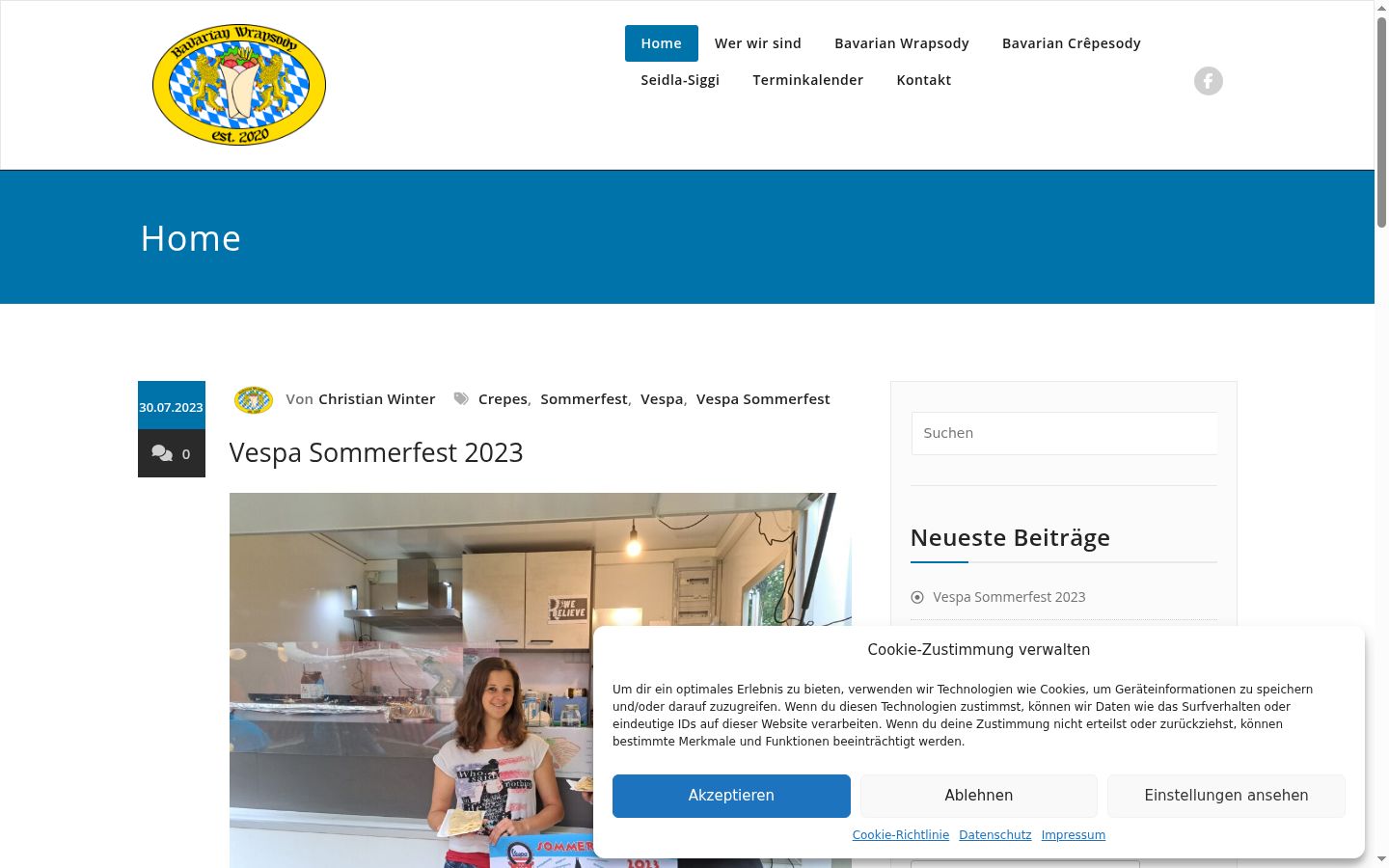 Screenshot of the consent banner shown before any interaction