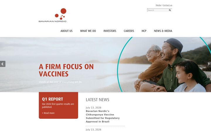 Screenshot of bavarian-nordic.com
