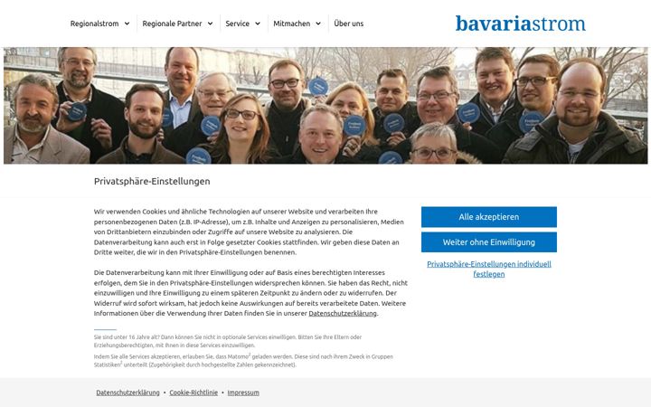 Screenshot of bavariastrom.de