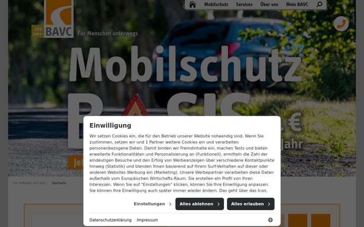 Screenshot of bavc-automobilclub.de