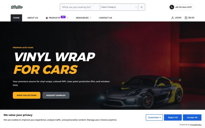 Screenshot of bavinylwrap.com