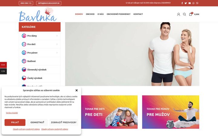 Screenshot of bavlnkashop.sk